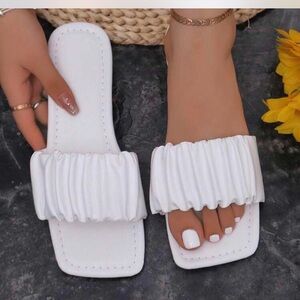Elegant White Women's Slide Sandals